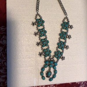 Faux turquoise southwestern necklace